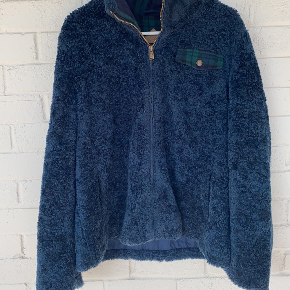 Pendleton Women Fuzzy Full Zip Jacket Teddy Plaid XL - Picture 2 of 10